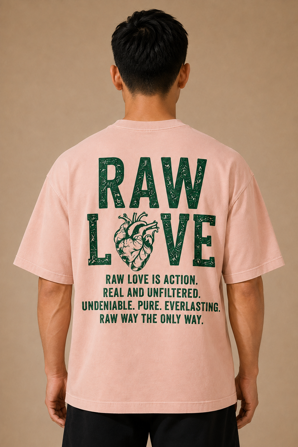 RAW LOVE SIGNATURE TEE ( SALMON )