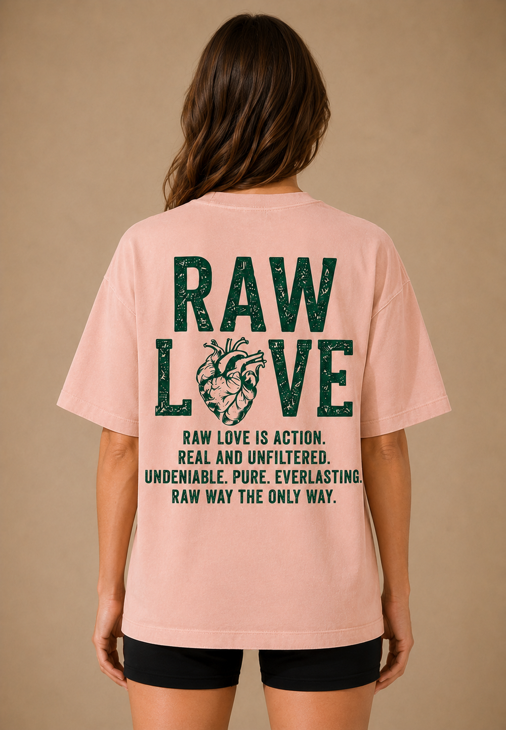 RAW LOVE SIGNATURE TEE ( SALMON )